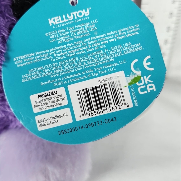 Bum Bumz Leslie Lamp Beanbag Plush Purple HomeBumz Russ Kellytoy - Picture 5 of 6